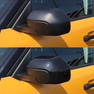Trim Illusion - No Turn Signal Top Gloss Black Replacement Mirror Cover 21-24 Ford Bronco Sport, 22-24 Ford Maverick 2 PCS