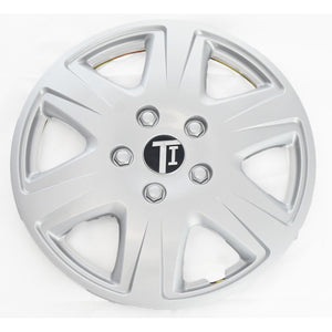 Trim Illusion - Silver Patented Snap-on Wheel Cover Set 05-08 Toyota Corolla, 2016 Nissan Versa 4 PCS
