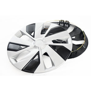 Trim Illusion - Silver/Gloss Black Patented Snap-on Wheel Cover Set 4 PCS