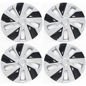 Trim Illusion - Silver/Gloss Black Patented Snap-on Wheel Cover Set 4 PCS