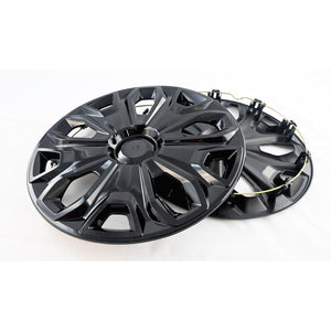 Trim Illusion - Gloss Black Patented Snap-on Wheel Cover Set 15-23 Ford Transit Connect 4 PCS