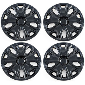 Trim Illusion - Gloss Black Patented Snap-on Wheel Cover Set 15-23 Ford Transit Connect 4 PCS